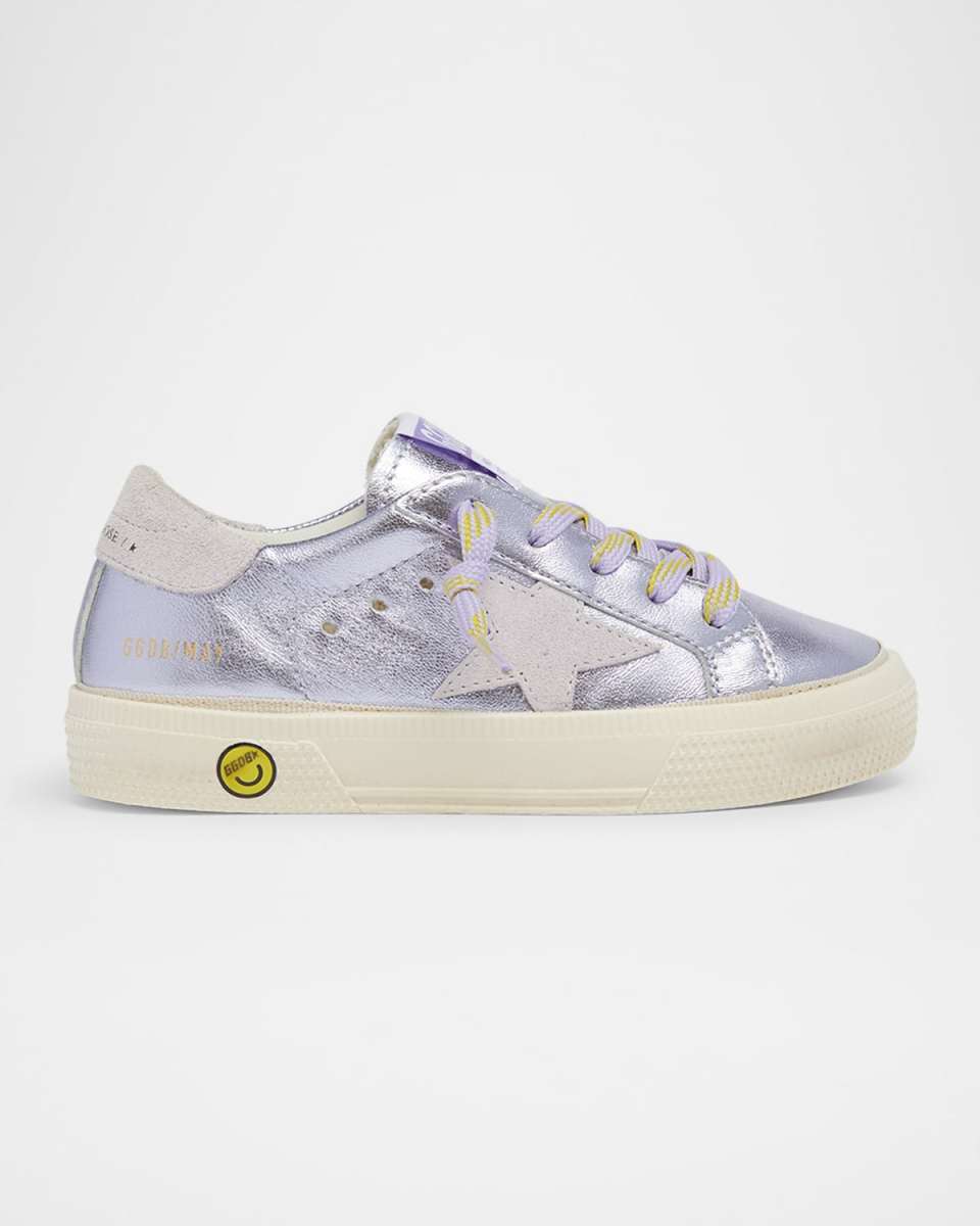 Girl's May Laminated Leather Sneakers, Baby/Toddler